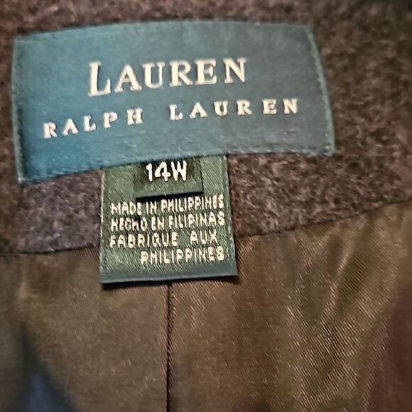 Lauren Ralph Lauren Gray Wool/Cashmere blend long jacket size 14W - Picture 10 of 14